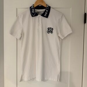McMILLION Classic White Polo Shirt with Navy Collar - Men’s